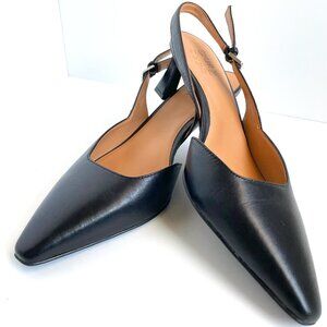 Naturalizer Black Leather Slingback Heels